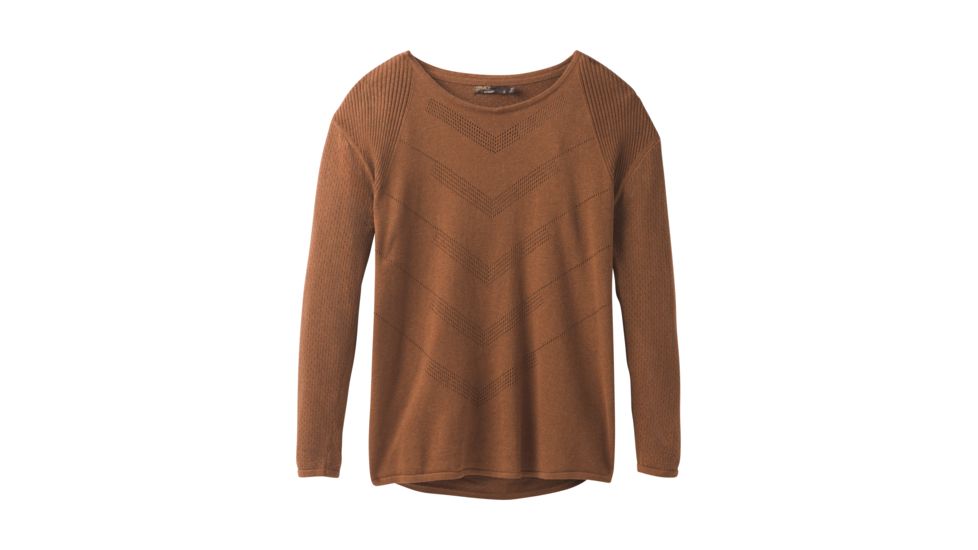 prAna Mainspring Sweater - Womens, Burnt Caramel Heather, Medium, W23180538-BCHT-M