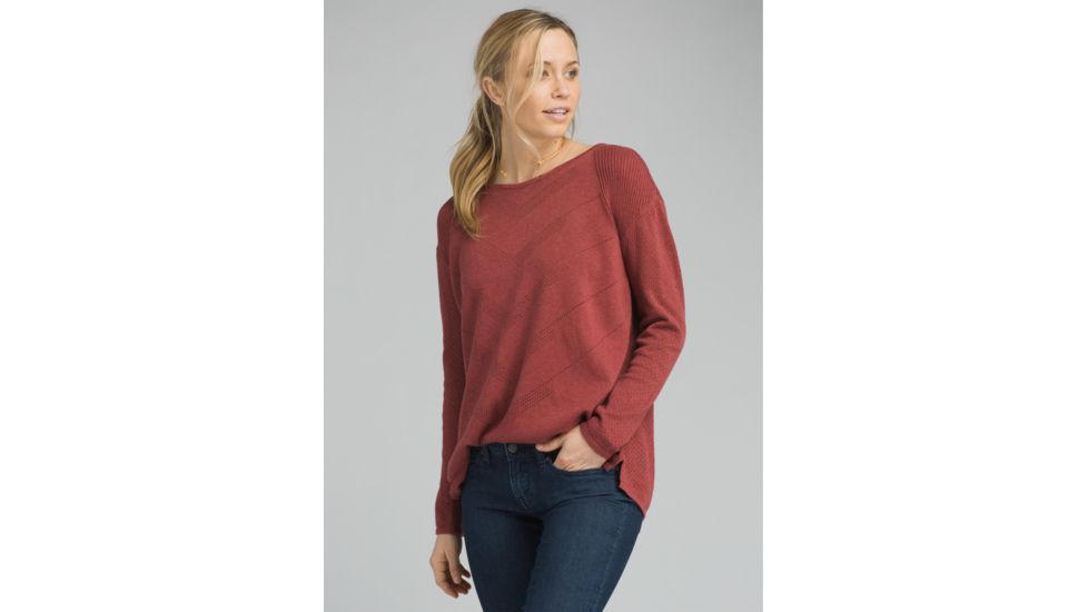 prAna Mainspring Sweater - Womens, Mulled Wine Heather, XSmall, W23180538-MWHT-XS