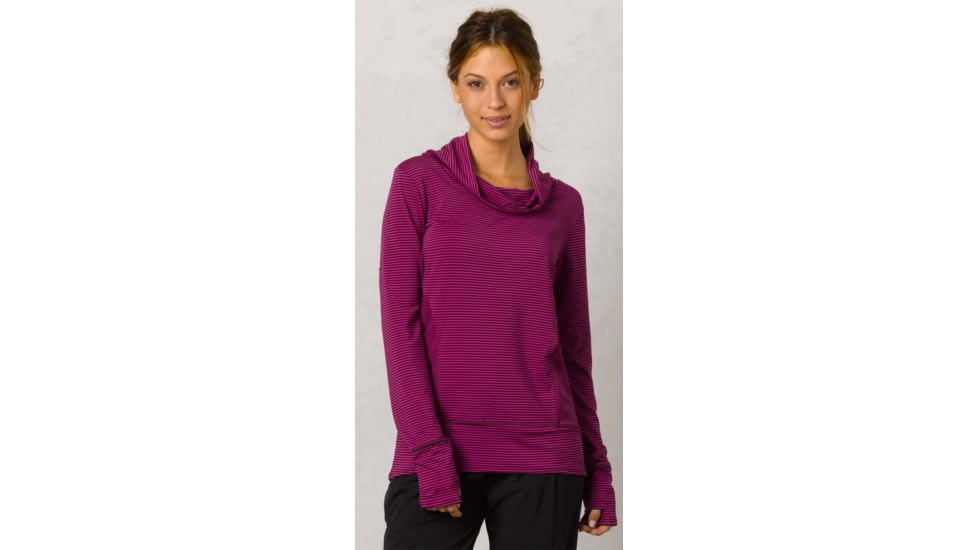 prAna Marin Pullover Top - Women's-Black Plum Stripe-Medium
