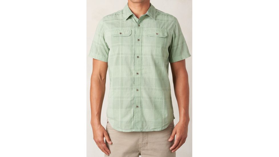 prAna Marvin Short Sleeve Shirt - Men's -Green Tint-Small