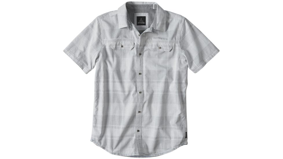 prAna Marvin Short Sleeve Shirt - Men's -Silver-Medium