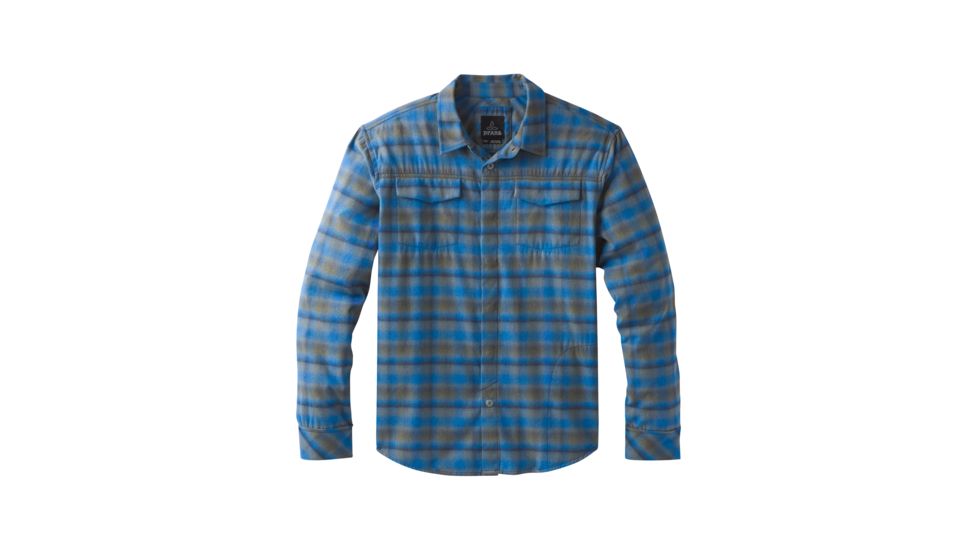 prAna Miki Long Sleeve Flannel Shirt - Mens, Coal, Large, M23181373-COAL-L