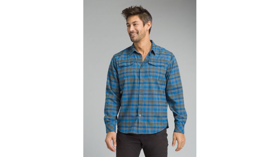 prAna Miki Long Sleeve Flannel Shirt - Men's, Coal, Large, M23181373-COAL-L