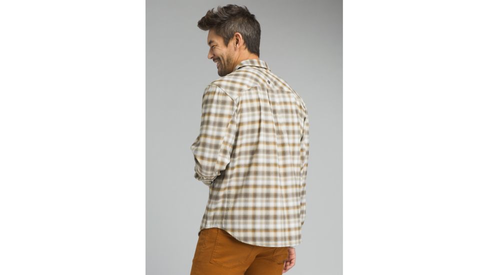 prAna Miki Long Sleeve Flannel Shirt - Mens, Dark Khaki, XXLarge, M23181373-DKKH-XXL