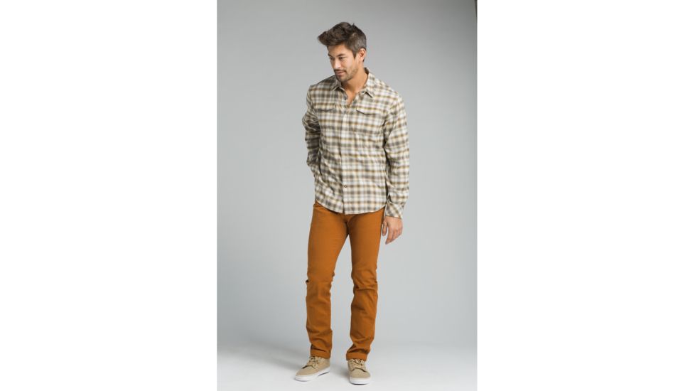 prAna Miki Long Sleeve Flannel Shirt - Men's, Dark Khaki, XXLarge, M23181373-DKKH-XXL