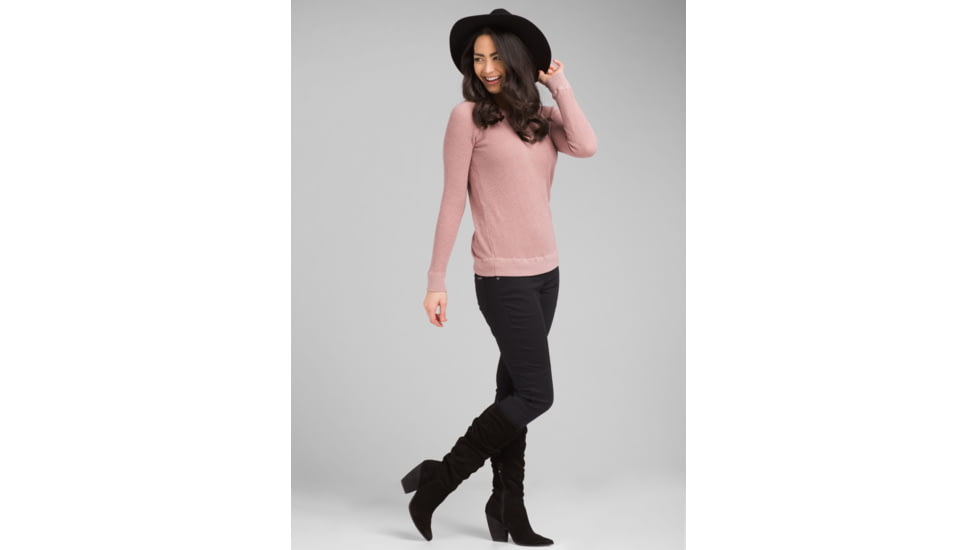 prAna Milani Crew - Womens, Light Mauve Heather, Small, W23190868-LMHT-S