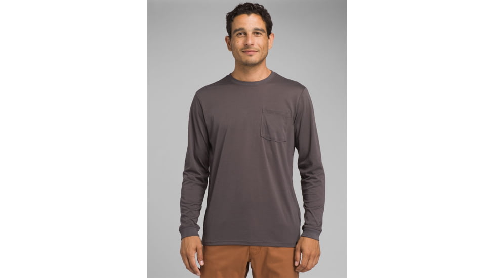 prAna Neriah Long Sleeve Crew, Charcoal, XXLarge, M21191532 -010-XXL