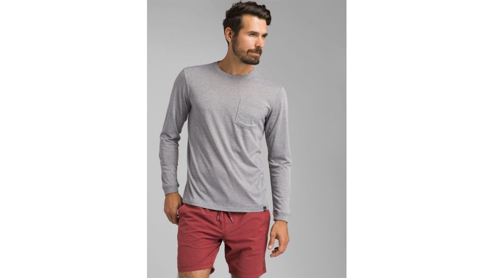 prAna Neriah Long Sleeve Crew, Silver Spray, XSmall, M21191532 -049-XS