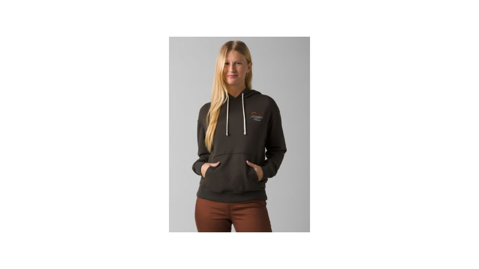 prAna Organic Graphic Hoodie - Women's, Medium, Washed Black Mountain, 1967741-001-M