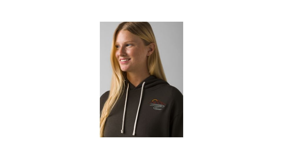 prAna Organic Graphic Hoodie - Women's, Medium, Washed Black Mountain, 1967741-001-M