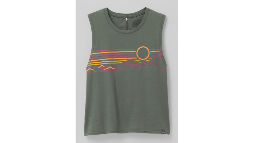 prAna Organic Graphic Sleeveless Top, Kale Landscape, Small, 1962781-301-S