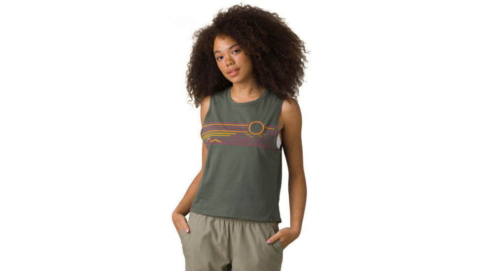 prAna Organic Graphic Sleeveless Top, Kale Landscape, Small, 1962781-301-S
