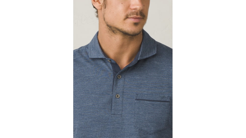 Prana Pacer SS Polo Mens, Equinox Blue, Medium, M13170392-EQBL-M