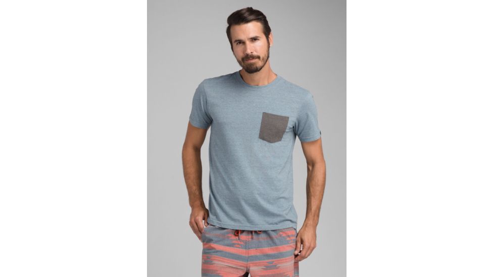 prAna Pocket T-Shirt - Mens, Blue Note Heather, Small, M1POCK316-BNHT-S