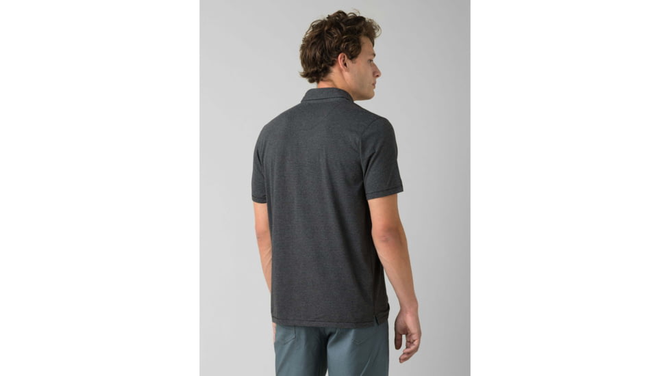 prAna Polo - Mens, Black Stripe, Small, M11181339-BKST-S