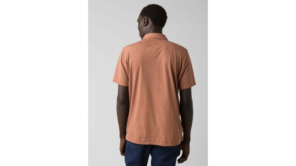 prAna Polo - Mens, Russet Stripe, Large, M11181339-RUST-L