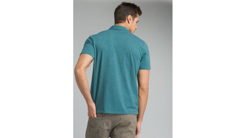 prAna Polo T-Shirt - Mens, Deep Balsam Heather, Medium, M11181339-DMHT-M
