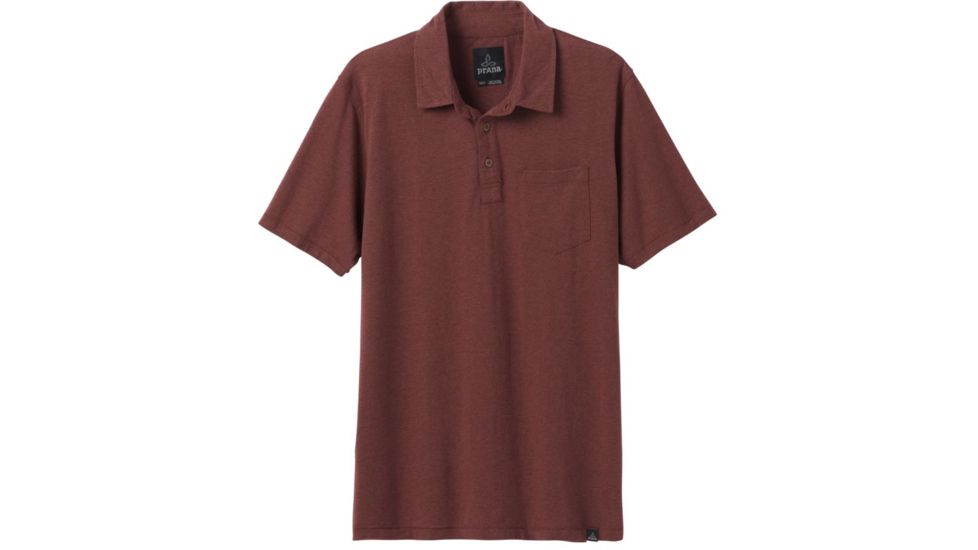 prAna Polo T-Shirt - Mens, Maple Heather, Medium, M11181339-MPHT-M