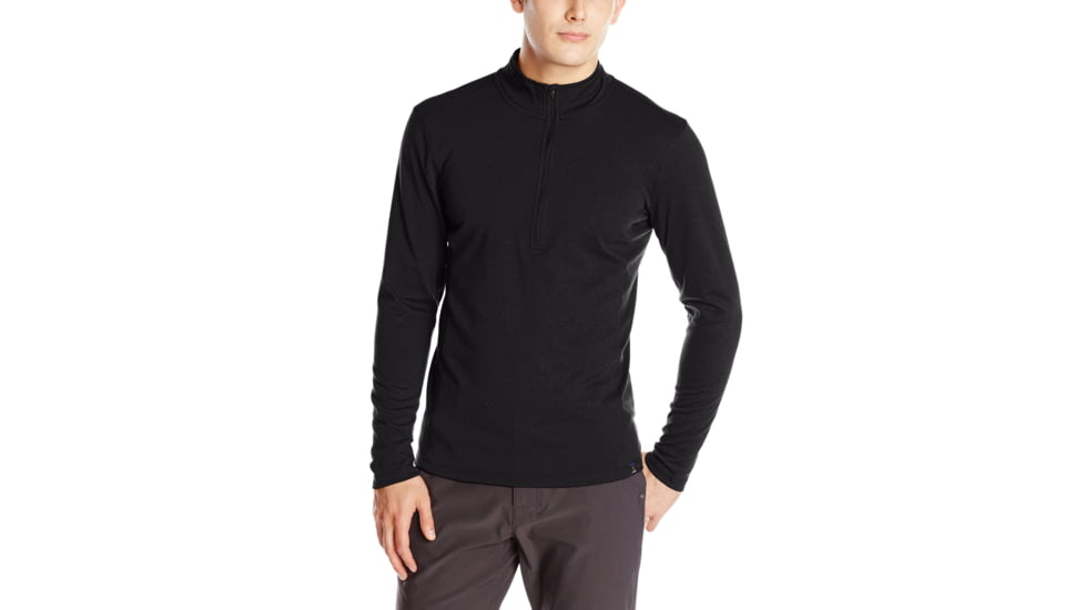 prAna Porter 1/4 Zip Tee - Men's -Black-Large