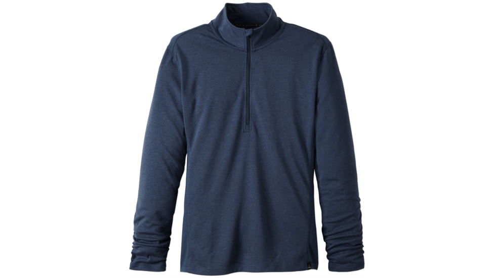 prAna Porter 1/4 Zip Tee - Men's -Blue Ridge-Large