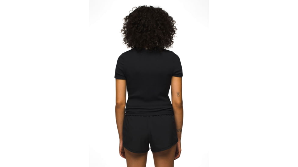prAna Foundation Rib Tee - Womens, Black Heather, XS, 1970821-001-XS