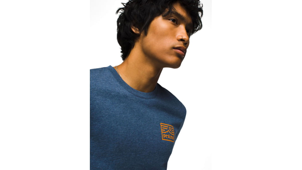 prAna Graphic SS Tee - Mens, Denim Heather, M, 1973501-403-ST-M