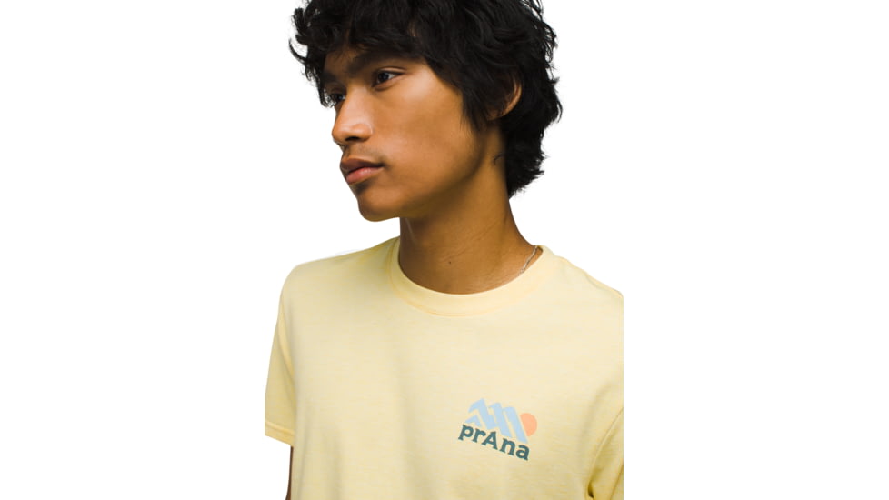 prAna Graphic SS Tee - Mens, Maize Heather Range, S, 1973501-700-ST-S