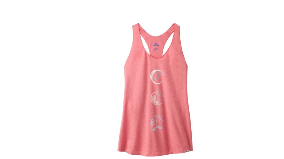 prAna Graphic Tank Womens, Peach Gerberas, X-Small, W11170152-PHGE-XS