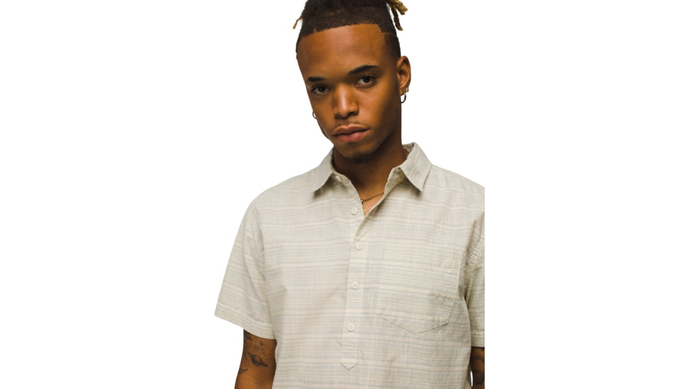 prAna Groveland Popover - Mens, Chalk, S, 2057291-100-ST-S