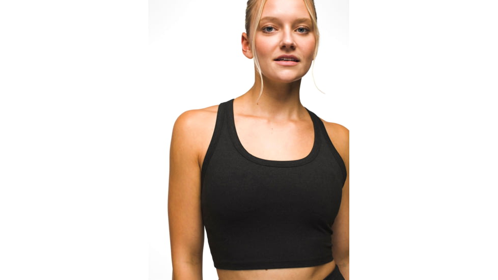 prAna Heavana Racerback Bralette - Womens, Black Heather, S, 2066831-001-S