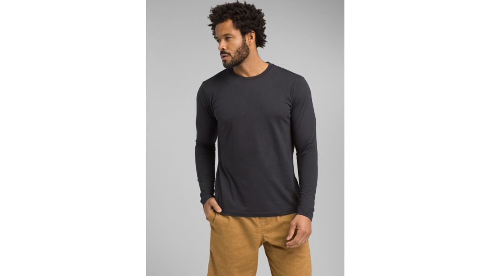 Prana Long Sleeve Crew T-Shirt, Black, Medium, M23181469-BLK-M