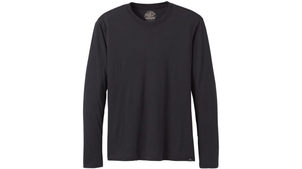 Prana Long Sleeve Crew T-Shirt, Black, Medium, M23181469-BLK-M