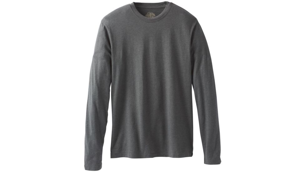 Prana Long Sleeve Crew T-Shirt, Charcoal Heather, Small, M23181469-CCHT-S