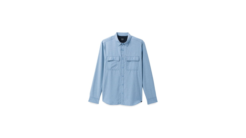prAna Lost Sol Long Sleeve Shirt Standard Fit - Mens, Chambray Heather, S, 1972361-401-ST-S