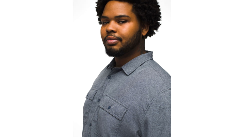 prAna Lost Sol Long Sleeve Shirt Standard Fit - Mens, Nautical Heather, XL, 1972361-400-ST-XL