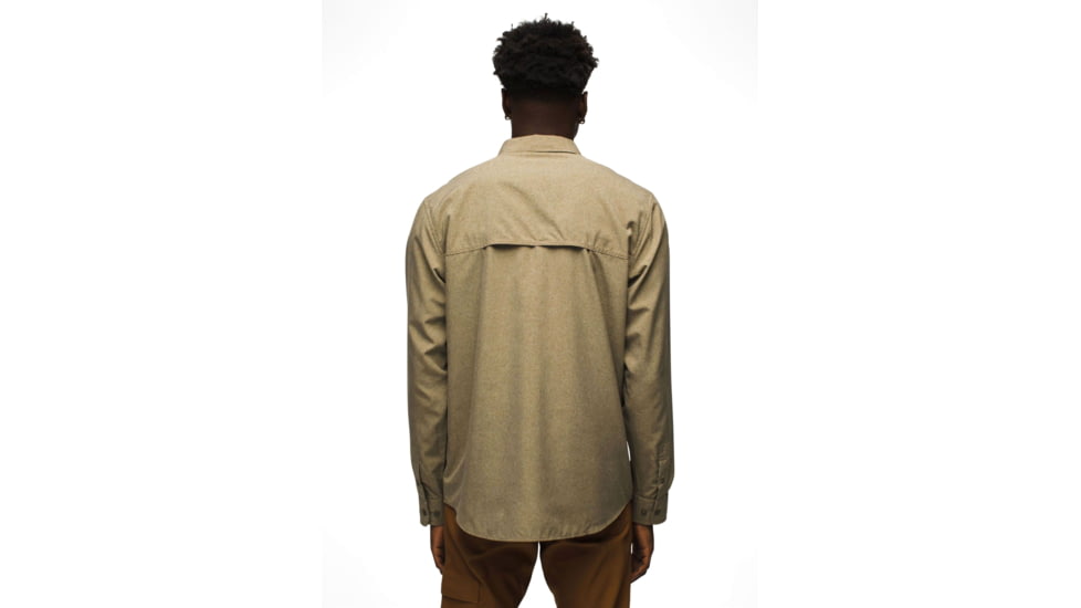 prAna Lost Sol Long Sleeve Shirt Standard Fit - Mens, Peat Heather, XL, 1972361-300-ST-XL