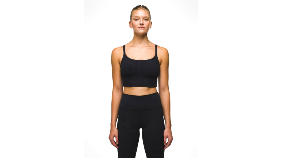 prAna Luxara Bralette - Womens, Charcoal Linea, L, 2045491-020-L