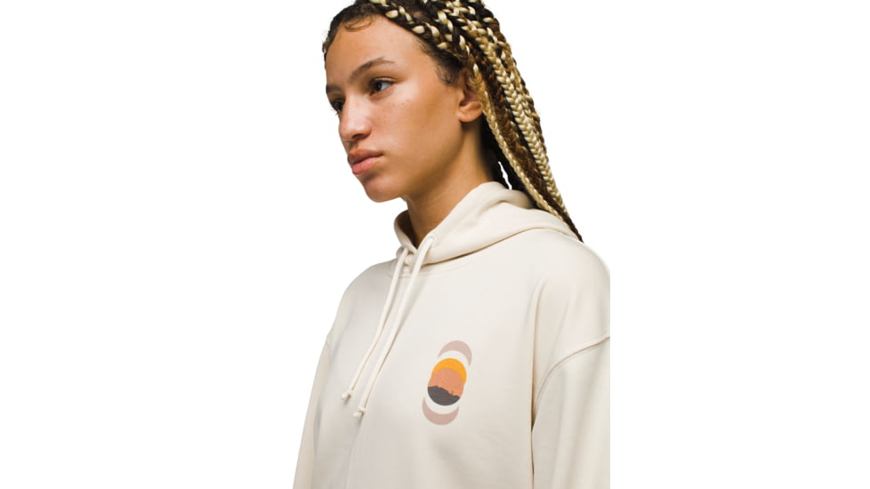 prAna Organic Graphic Hoodie - Womens, Canvas Luna, XL, 1967741-251-XL