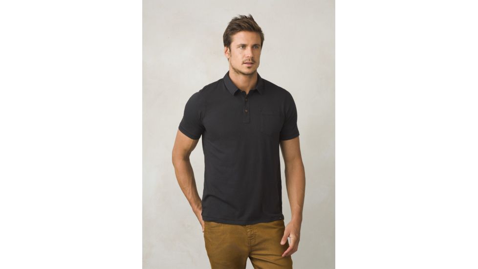 Prana PrAna Polo Mens, Black, Small, M11181339-BLK-S