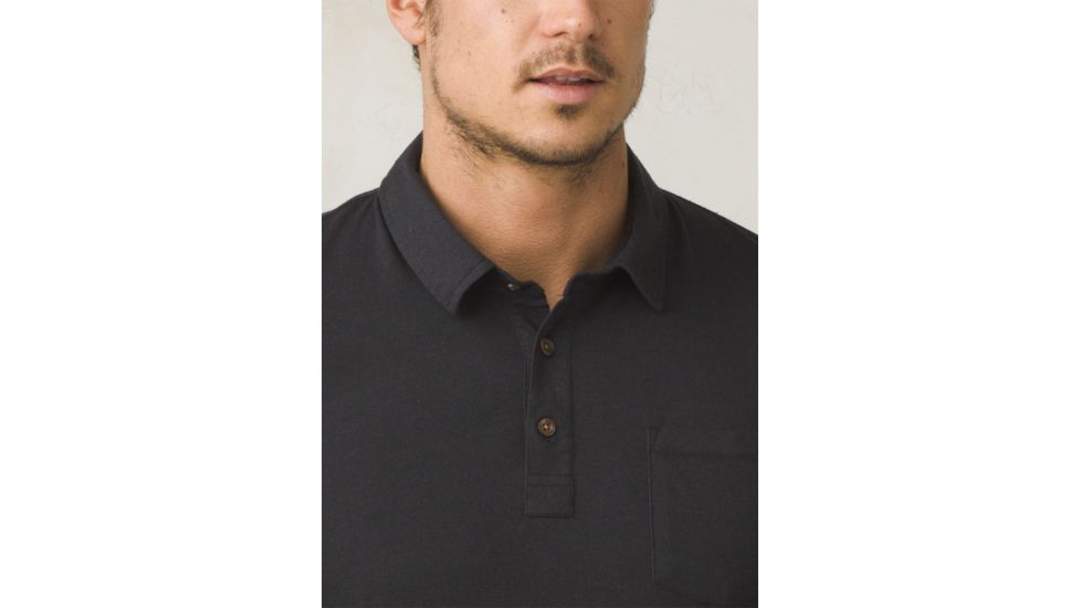 Prana PrAna Polo Mens, Black, Small, M11181339-BLK-S