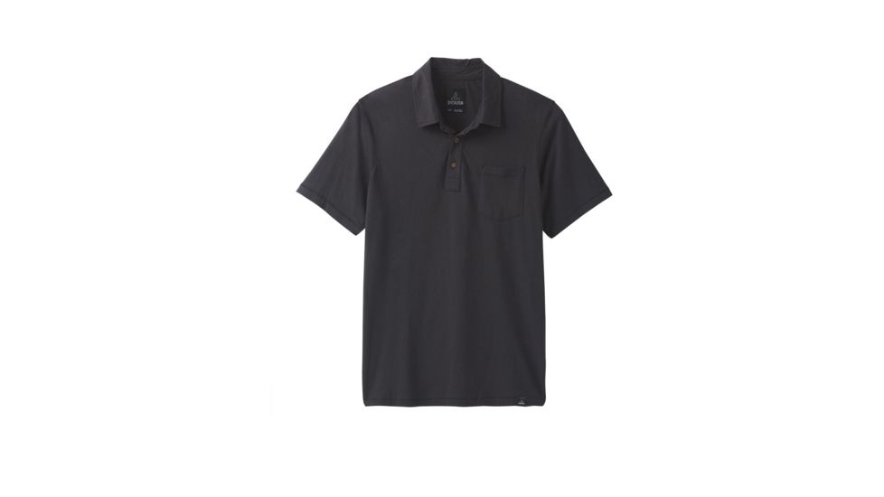 prAna Polo T-Shirt - Men's, Black, Large, M11181339-BLK-L