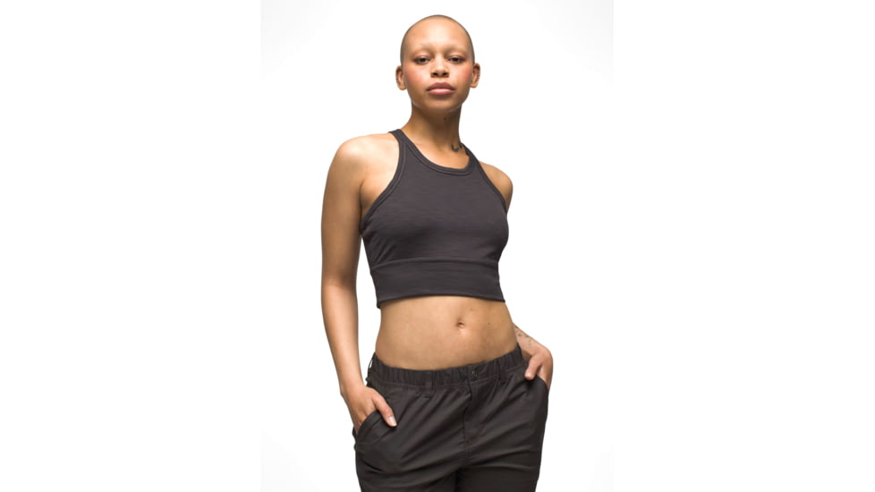 prAna Becksa Bralette - Womens, Black Heather, S, 1970491-001-S