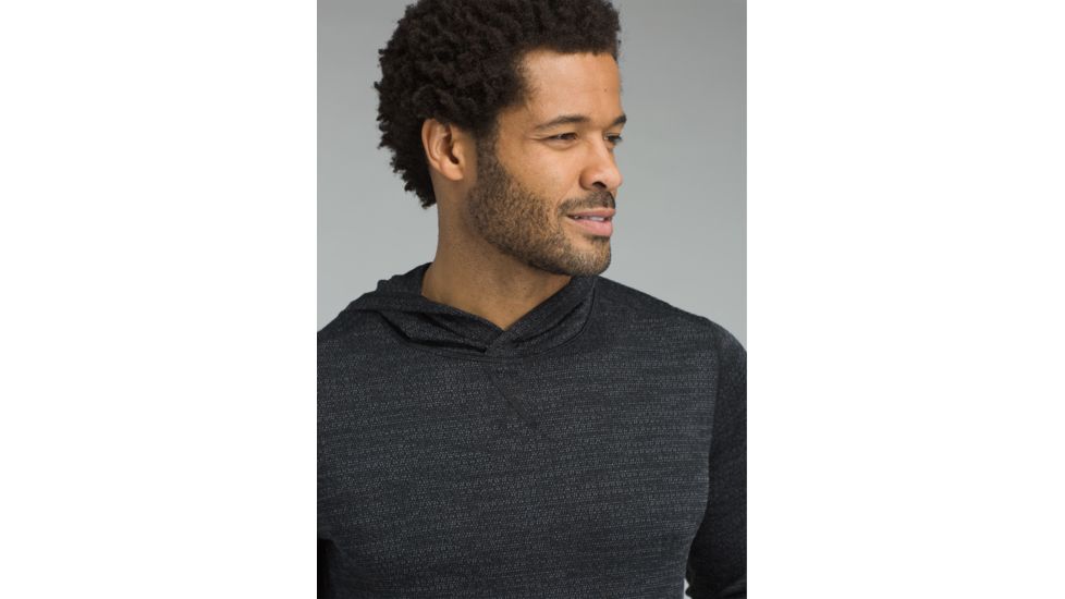 prAna Pratt Long Sleeve Hoodie - Mens, Black, Medium, M23180485-BLK-M