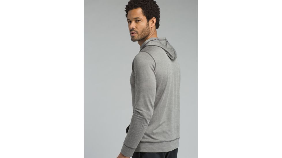prAna Pratt Long Sleeve Hoodie - Mens, Gravel, Large, M23180485-GRA-L