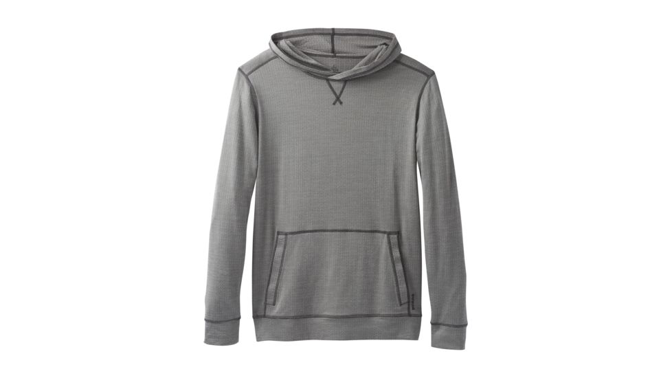 prAna Pratt Long Sleeve Hoodie - Mens, Gravel, Large, M23180485-GRA-L