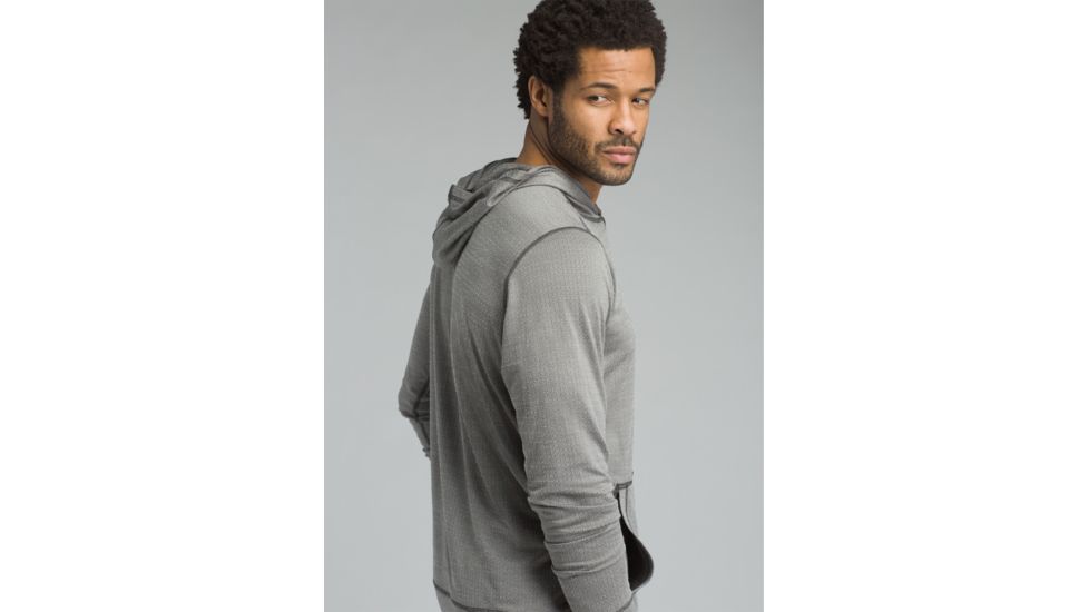 prAna Pratt Long Sleeve Hoodie - Men's, Gravel, Large, M23180485-GRA-L