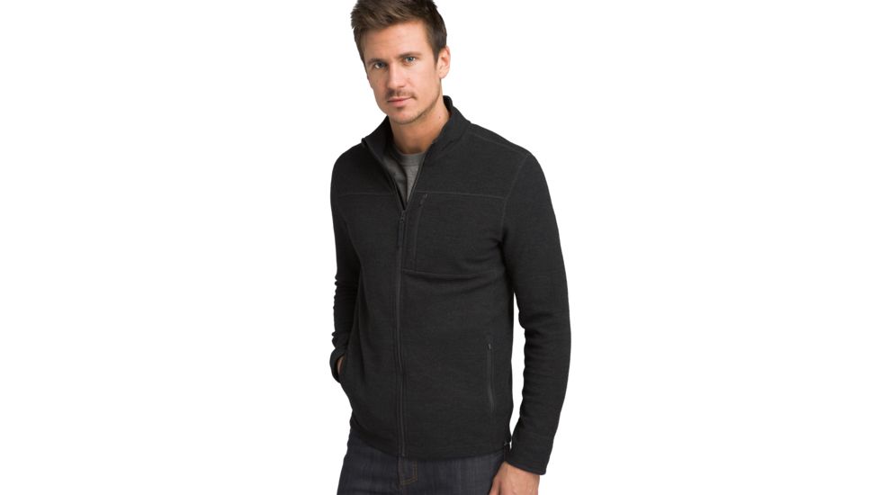 prAna Riddle Full Zip Sweater - Mens, Black, Large, M23190598-BLK-L