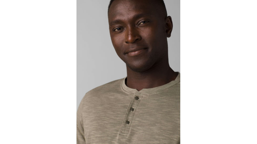prAna Ronnie Henley II Top - Men's, Large, Rye Green Heather, 1968041-300-ST-L