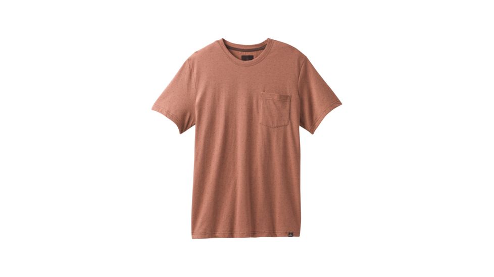 prAna Ryann Short Sleeve Crew Mens, Brown Cloves, Large, M11181318-BRCL-L