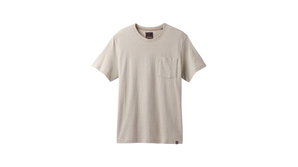 prAna Ryann Short Sleeve Crew Mens, Khaki, Large, M11181318-KHA-L